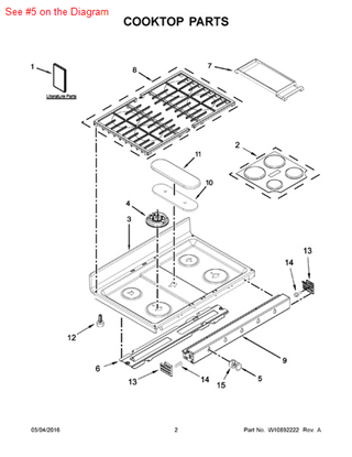 Picture of Whirlpool KNOB - Part# W10643306