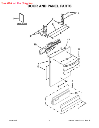 Picture of Whirlpool PANEL - Part# W10644288