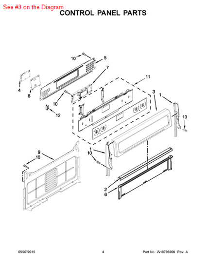 Picture of Whirlpool PANL-CNTRL - Part# W10645848