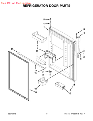 Picture of Whirlpool HANDLE - Part# W10646617