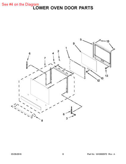 Picture of Whirlpool BRKT-GLASS - Part# W10653954