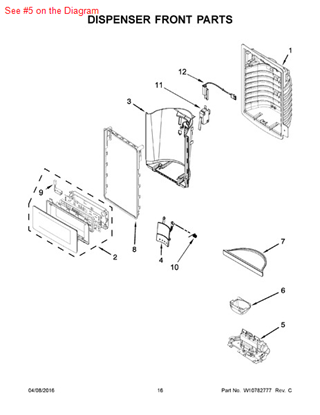 Picture of Whirlpool DOOR-ICE - Part# W10663687