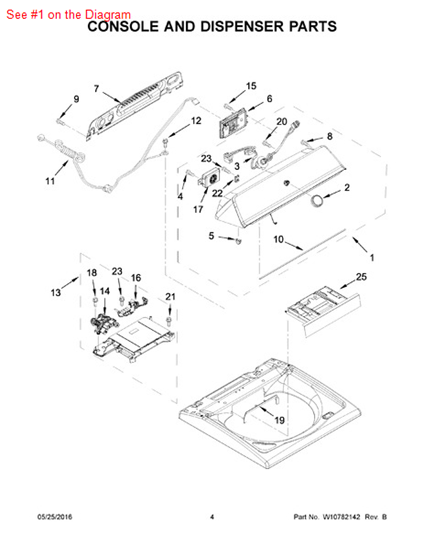 Picture of Whirlpool CONSOLE - Part# W10670359