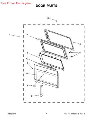 Picture of Whirlpool DOOR/MW - Part# W10672724