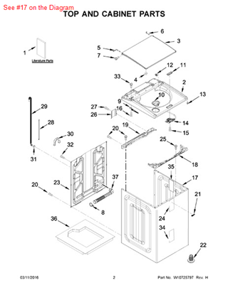 Picture of Whirlpool CABINET - Part# W10675024