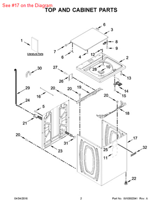 Picture of Whirlpool CABINET - Part# W10676680