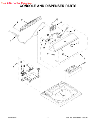 Picture of Whirlpool CONSOLE - Part# W10681982