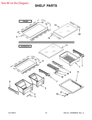 Picture of Whirlpool SHELF-GLAS - Part# W10691487