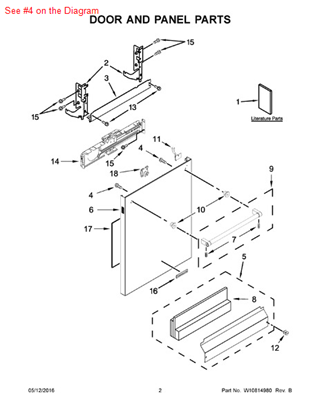 Picture of Whirlpool SCREW - Part# W10696150