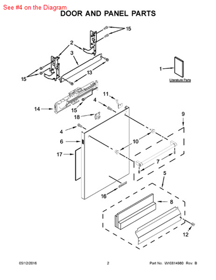 Picture of Whirlpool SCREW - Part# W10696150