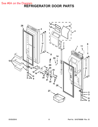 Picture of Whirlpool RAIL-MULLN - Part# W10698196