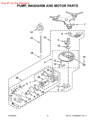 Picture of Whirlpool MOTOR-PUMP - Part# W10713293