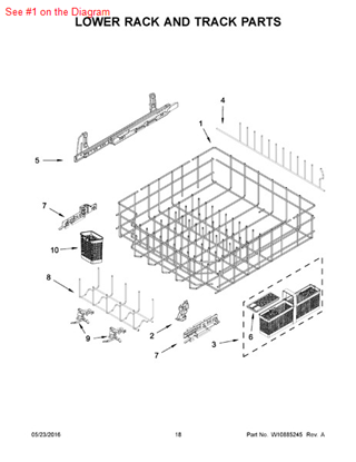 Picture of Whirlpool DISHRACK - Part# W10713334