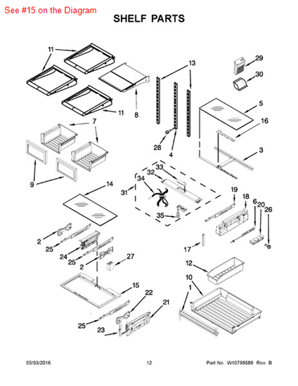 Picture of Whirlpool FRAME - Part# W10717570