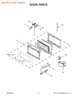 Picture of Whirlpool DOOR/MW - Part# W10731697