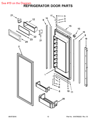 Picture of Whirlpool RAIL-MULLN - Part# W10732103