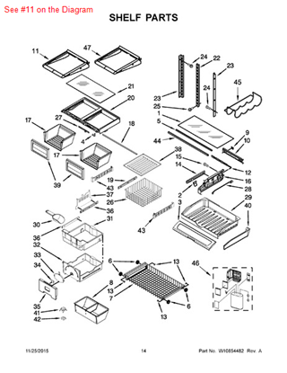 Picture of Whirlpool SHELF-GLAS - Part# W10739612