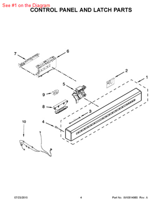 Picture of Whirlpool PANEL-CNTL - Part# W10740181