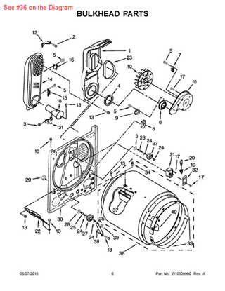 Picture of Whirlpool DRUM - Part# W10757750