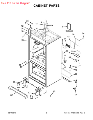 Picture of Whirlpool COVER - Part# W10781438