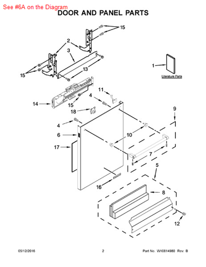 Picture of Whirlpool PANEL - Part# W10796430