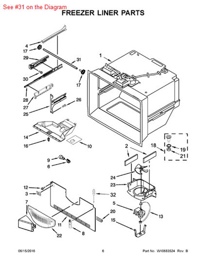 Picture of Whirlpool SHAFT - Part# W10802332