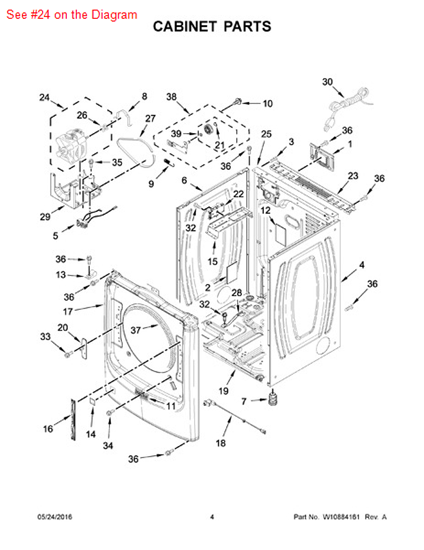 Picture of Whirlpool MOTOR-DRVE - Part# W10806760