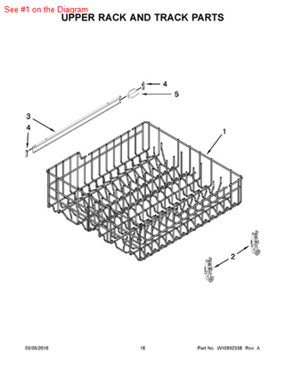 Picture of Whirlpool DISHRACK - Part# W10826745