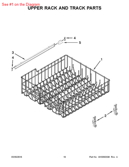 Picture of Whirlpool DISHRACK - Part# W10826745