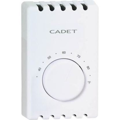 Picture of Cadet Manufacturing Bimetal Temperature Control Thermostat T410A SP - White - Part# 72801