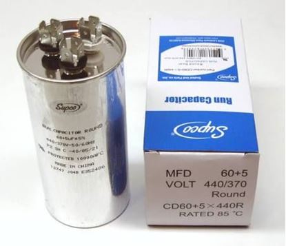 Picture of 440V ROUND DUAL RUN CAPACI - Part# CD60+10X440R