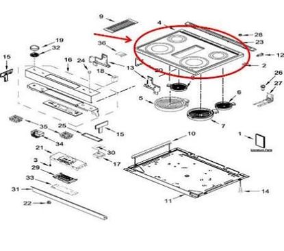 Picture of Whirlpool COOKTOP - Part# W10818724
