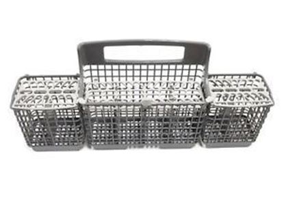 Picture of Whirlpool KitchenAid Roper Amana Jenn-Air Maytag Gaffers and Sattler Magic Chef Sears Kenmore Admiral Dishwasher SILVERWARE CUTLERY BASKET - Part# W10807920