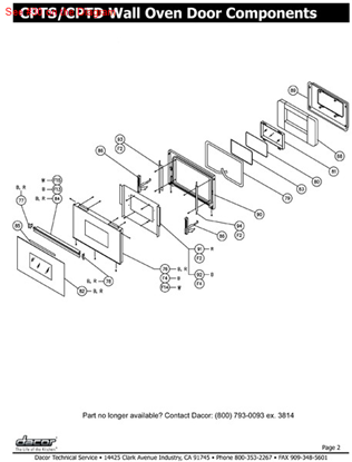 Buy DACOR Part# 82196 at PartsIPS