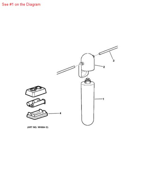 Picture of GE General Electric Hotpoint Household Kitchen and Bath Under Sink Water Filter - Part# GXULQR