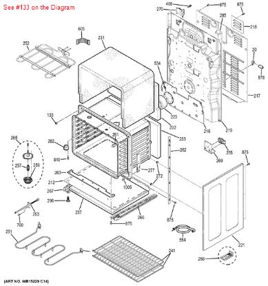 Picture of GE BUMPER DOOR - Part# WB01T10022