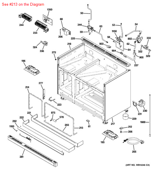 Picture of GE GASKET FRAME FRONT - Part# WB02K10195