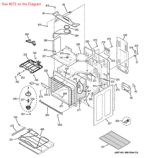 Picture of GE BODY SIDE SUPPORT - Part# WB02T10034