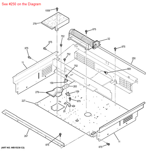 Picture of GE GASKET MAINTOP OTR - Part# WB02T10511
