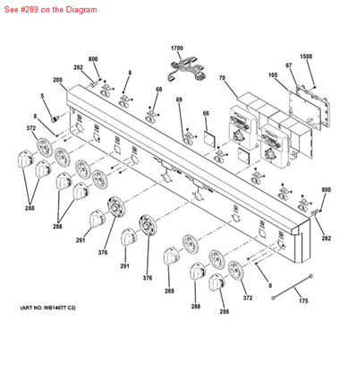 Picture of GE KNOB ASM TMST - Part# WB03K10257