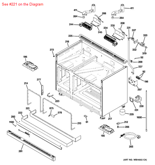 Picture of GE TOE KICK TOP - Part# WB07K10306