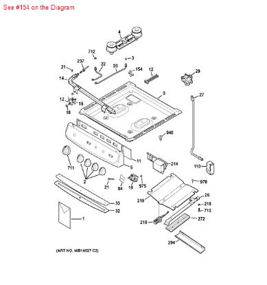 Picture of GE SPARK ELECTRODE TOP - Part# WB13K10023