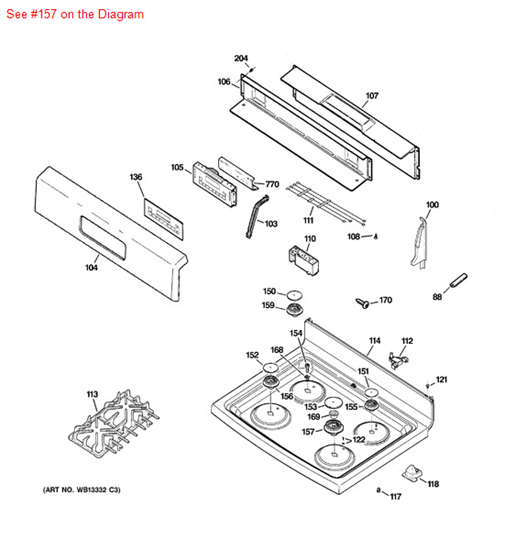 Picture of GE VISION BURNER 15K XL - Part# WB16K10044