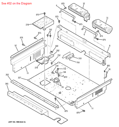 Picture of GE BLOWER TANGENTIAL 60MM - Part# WB26T10041