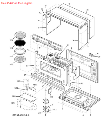 Picture of GE MOTOR - TURNTABLE - Part# WB26X10075