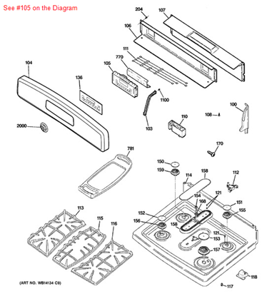 Picture of GE CONTROL OVEN T011 - Part# WB27K10245