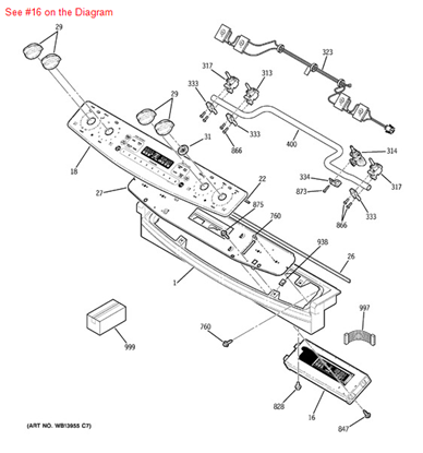 Picture of GE CONTROL OVN ERC - Part# WB27T10813