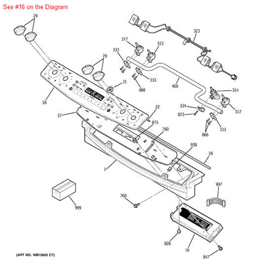 Picture of GE CONTROL OVN ERC - Part# WB27T10813