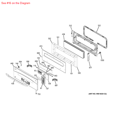 Picture of GE CONTROL DISPLAY MODULE - Part# WB27T11067