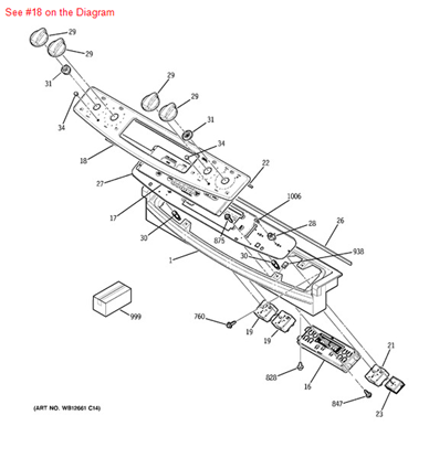 Picture of GE PANEL OVERLAY ASM - Part# WB27T11079